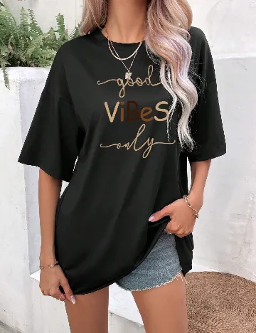 Tricou Oversize SHEIN, negru