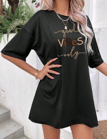 Tricou Oversize SHEIN, negru