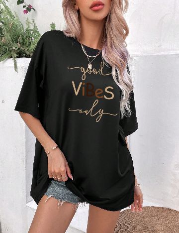 Tricou Oversize SHEIN, negru