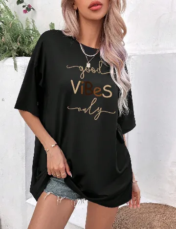 Tricou Oversize SHEIN, negru