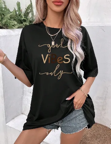 Tricou Oversize SHEIN, negru