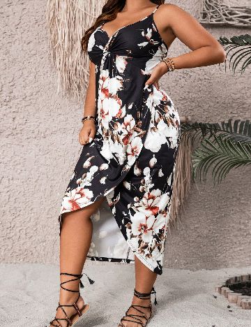 Rochie medie SHEIN CURVE, floral print