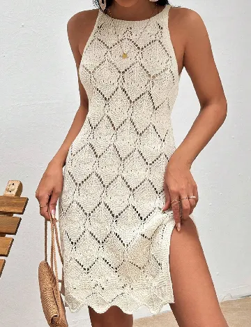 Rochie de plaja SHEIN, ecru