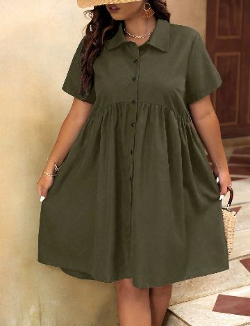 Rochie scurta SHEIN CURVE, verde