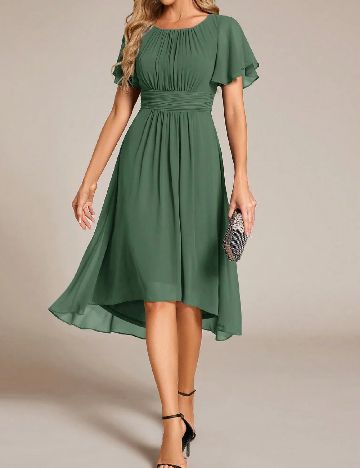 Rochie medie Ever-Pretty, verde