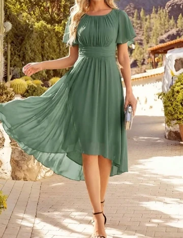 Rochie medie Ever-Pretty, verde