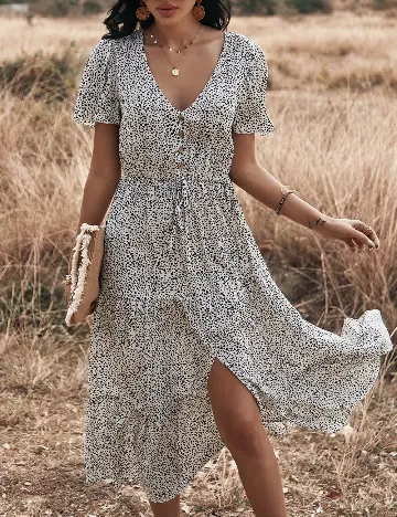 Rochie medie SHEIN, alb/negru