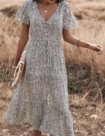 Rochie medie SHEIN, alb/negru