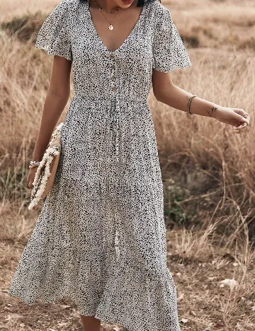 Rochie medie SHEIN, alb/negru