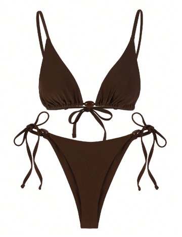 Costum de baie SHEIN, maro