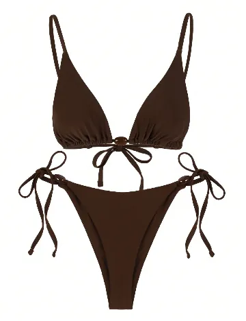 Costum de baie SHEIN, maro