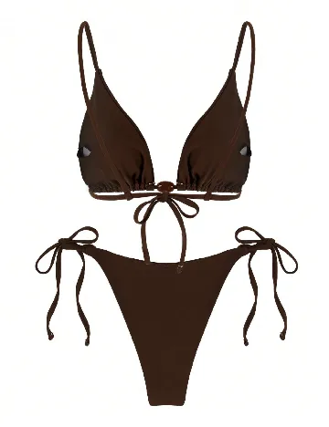 Costum de baie SHEIN, maro