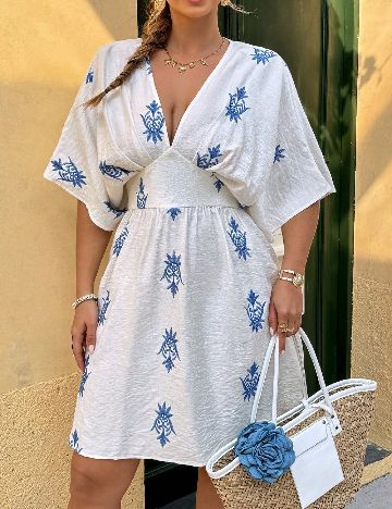 Rochie scurta SHEIN CURVE, alb