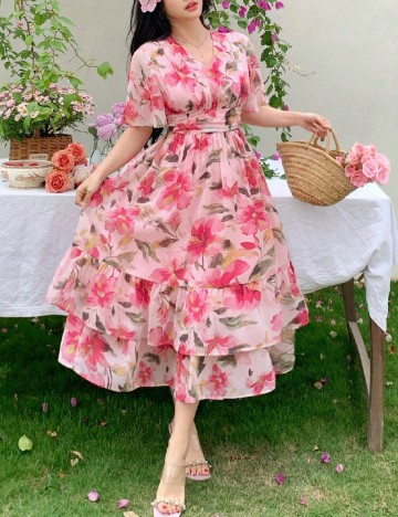 Rochie medie Dazy, floral print