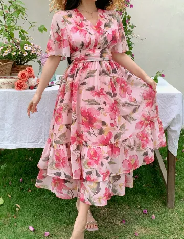 Rochie medie Dazy, floral print