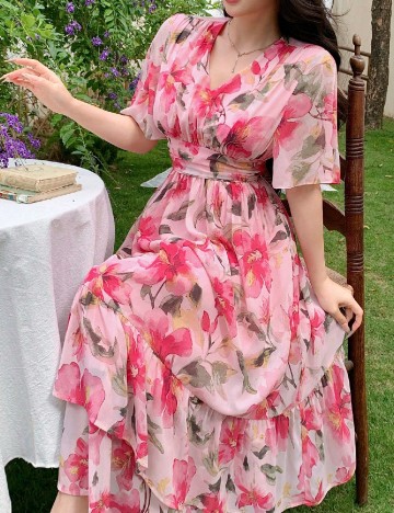 Rochie medie Dazy, floral print