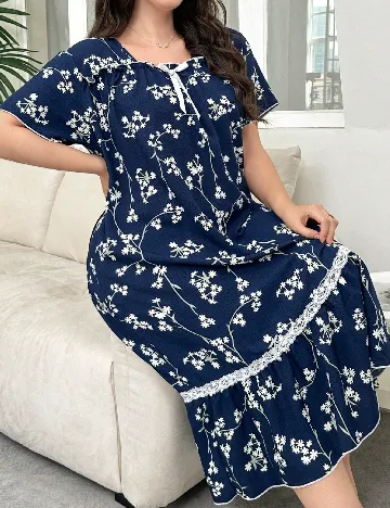 Rochie de noapte SHEIN CURVE, bleumarin