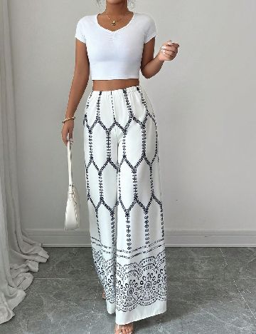 Pantaloni SHEIN, alb