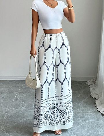 Pantaloni SHEIN, alb