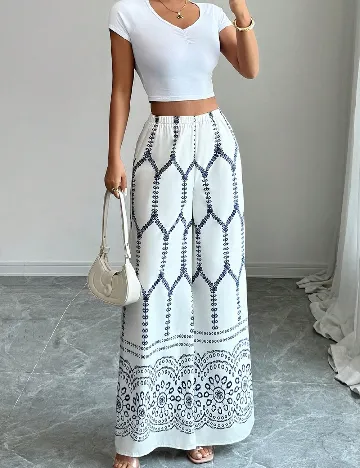 Pantaloni SHEIN, alb