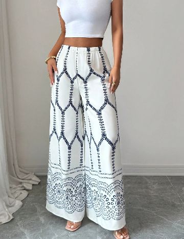 Pantaloni SHEIN, alb