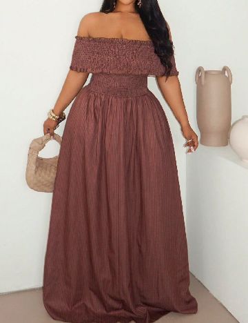 Rochie lunga SHEIN CURVE, maro