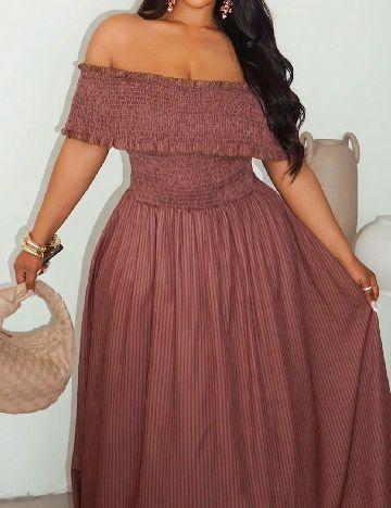 Rochie lunga SHEIN CURVE, maro