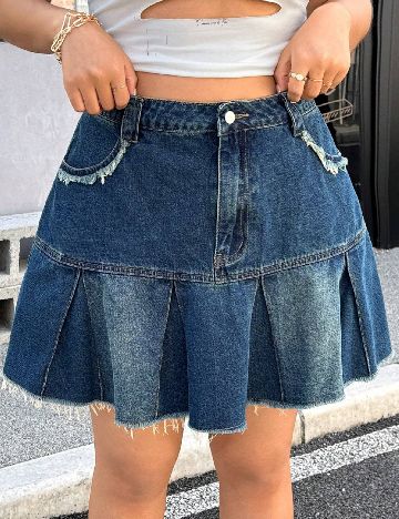 Fusta SHEIN CURVE, albastru