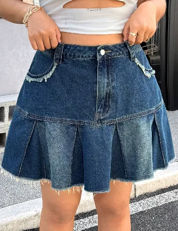 Fusta SHEIN CURVE, albastru