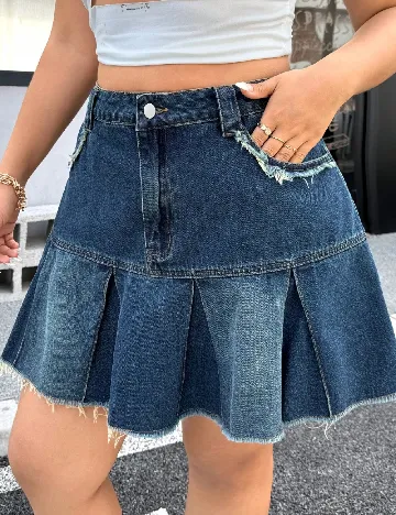 Fusta SHEIN CURVE, albastru