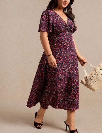 Rochie medie SHEIN CURVE, floral print