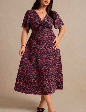 Rochie medie SHEIN CURVE, floral print