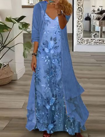 Rochie lunga SHEIN CURVE, albastru