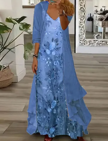 Rochie lunga SHEIN CURVE, albastru