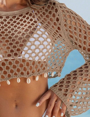 Bluza de plaja SHEIN, maro