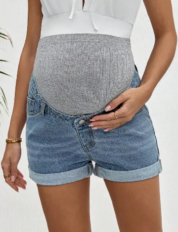 Pantaloni scurti SHEIN Maternity, albastru