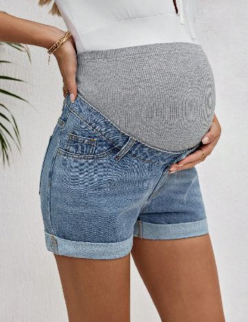 Pantaloni scurti SHEIN Maternity, albastru