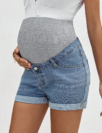 Pantaloni scurti SHEIN Maternity, albastru