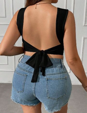 Top SHEIN CURVE, negru