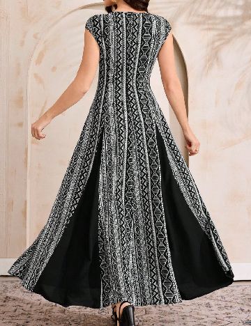 Rochie lunga SHEIN, alb/negru