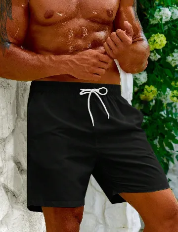 Short de baie SHEIN, negru