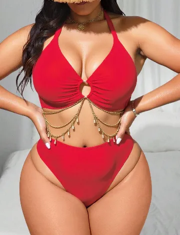 Costum de baie SHEIN CURVE, rosu