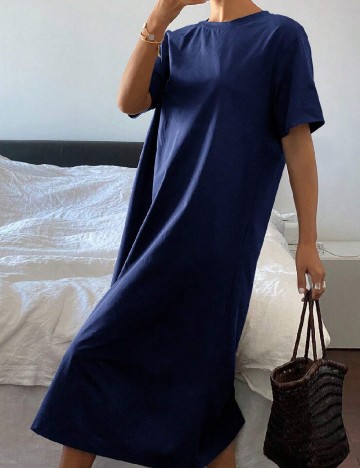 Rochie medie Dazy, bleumarin