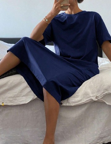 Rochie medie Dazy, bleumarin