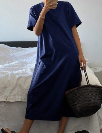 Rochie medie Dazy, bleumarin