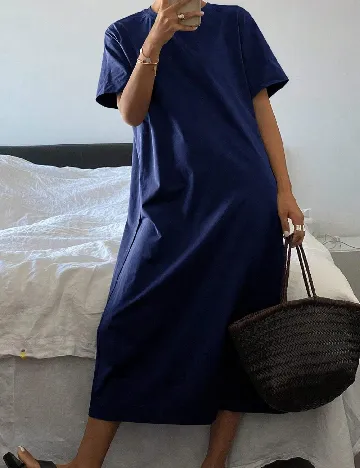 Rochie medie Dazy, bleumarin