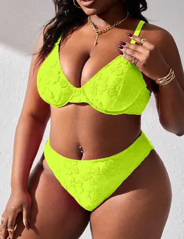 Costum de baie SHEIN CURVE, verde