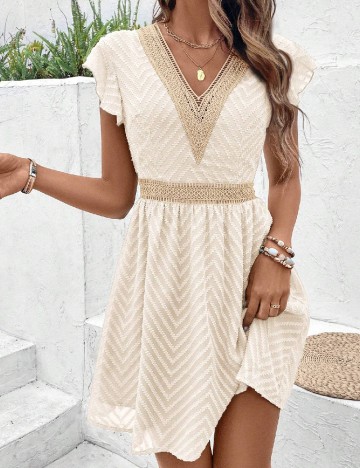 Rochie scurta SHEIN, crem