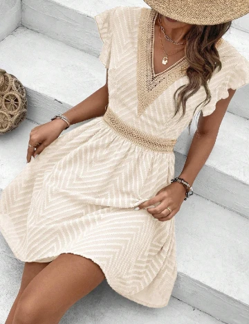 Rochie scurta SHEIN, crem