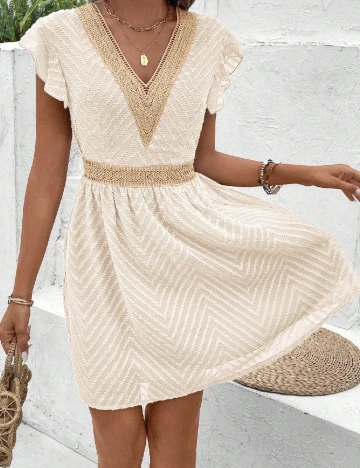 Rochie scurta SHEIN, crem